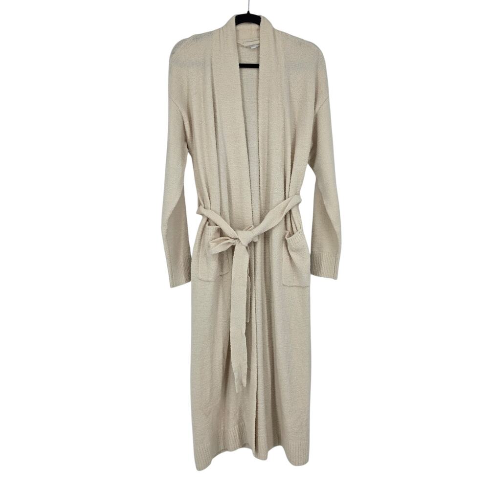 Nordstrom Ivory So Soft Boucle Knit Long Loungewear Robe With Pockets Size XS